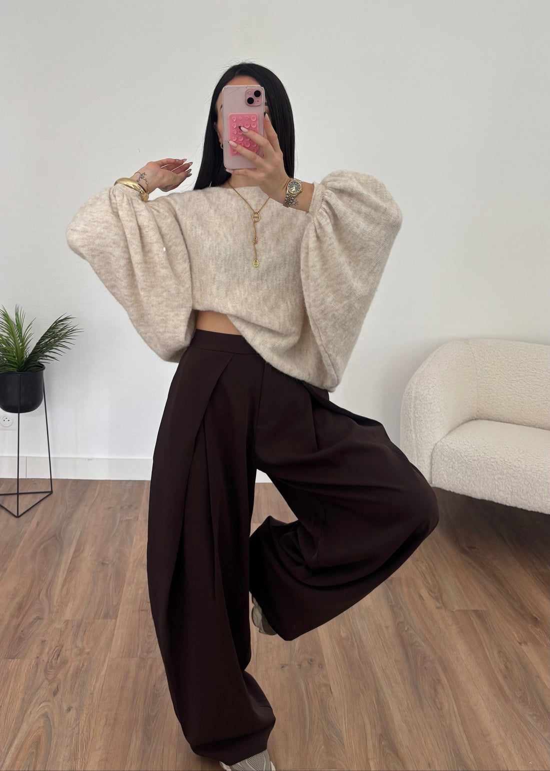 Pantalon Ivy - Marron uni