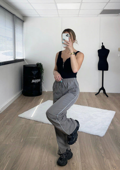 Pantalon parachute gris