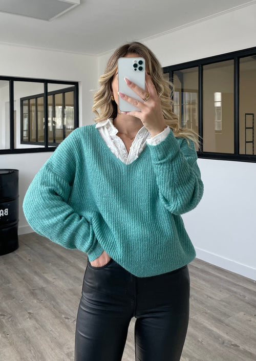 Pull glitters bleu