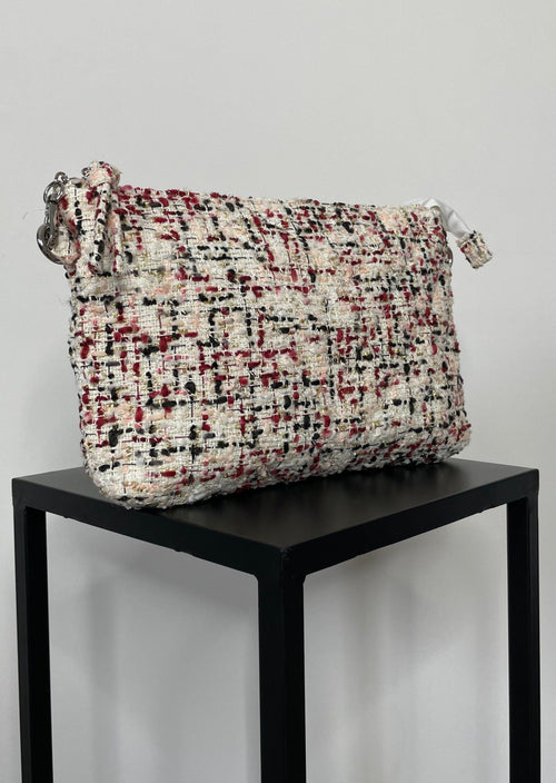 Pochette tweed rouge