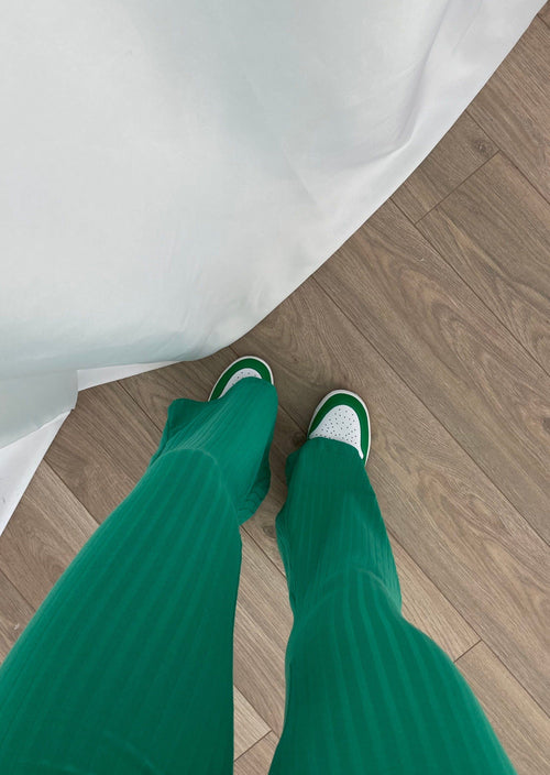 Pantalon vert évasé