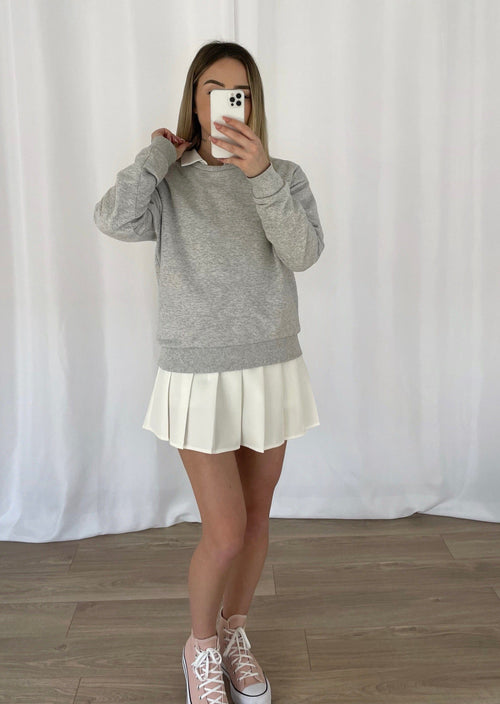 Jupe-short écolière blanche (création)