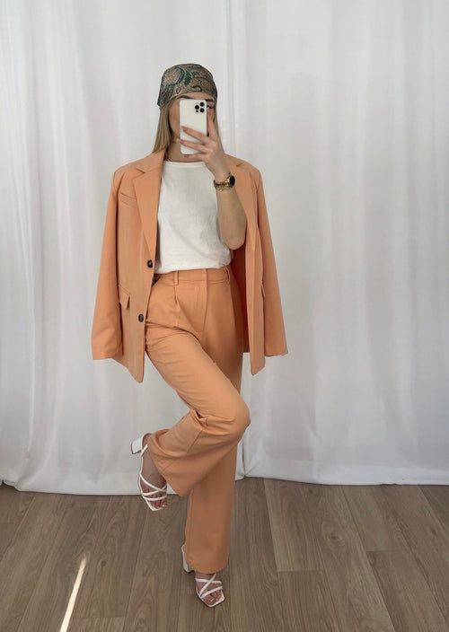 Veste tailleur pêche (création)