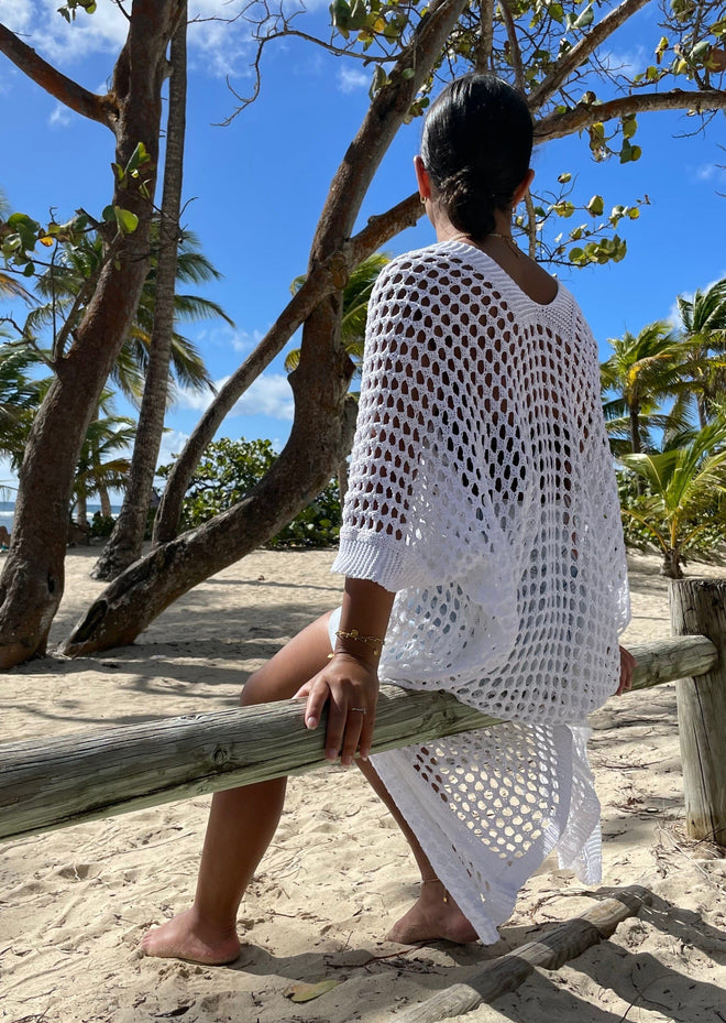 Kimono crochet blanc