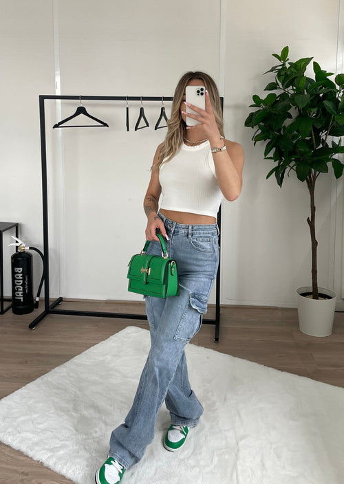 Jean cargo bleu