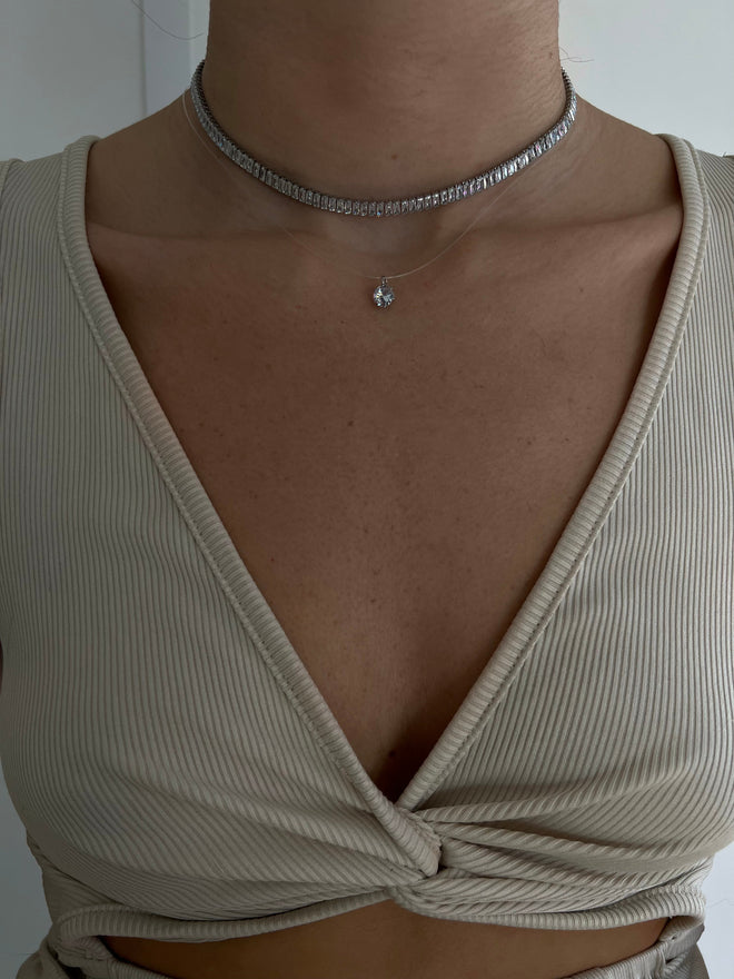 Collier Vegas argenté