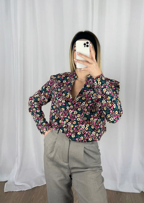 Blouse fleurie rose