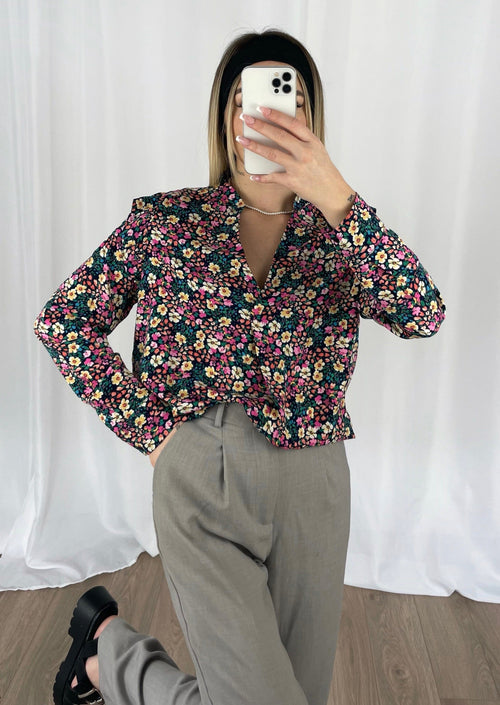 Blouse fleurie rose