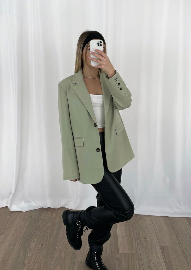 Veste tailleur verte (création)