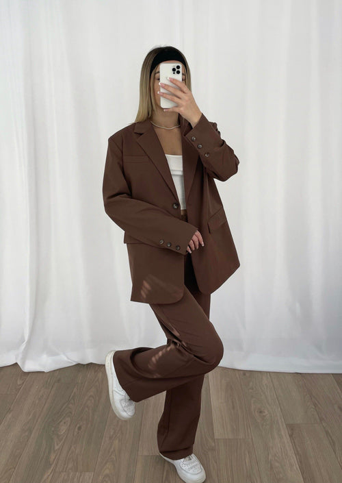 Veste tailleur chocolat (création)