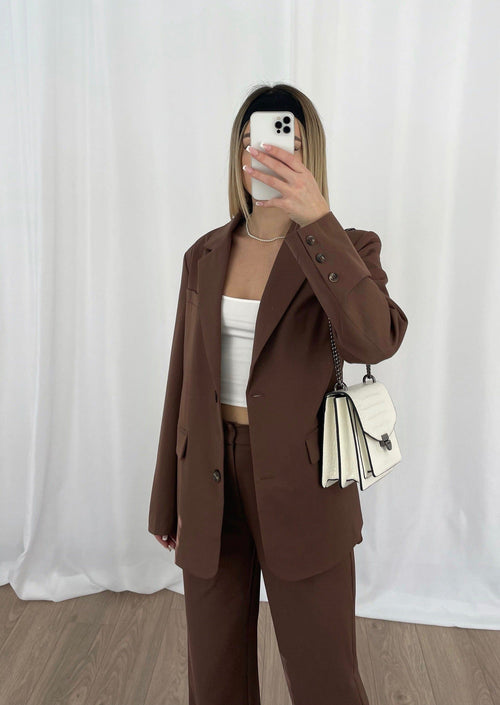 Veste tailleur chocolat (création)