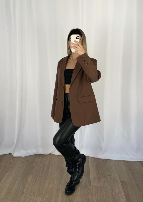 Veste tailleur chocolat (création)