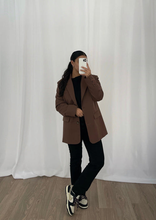 Veste tailleur chocolat (création)