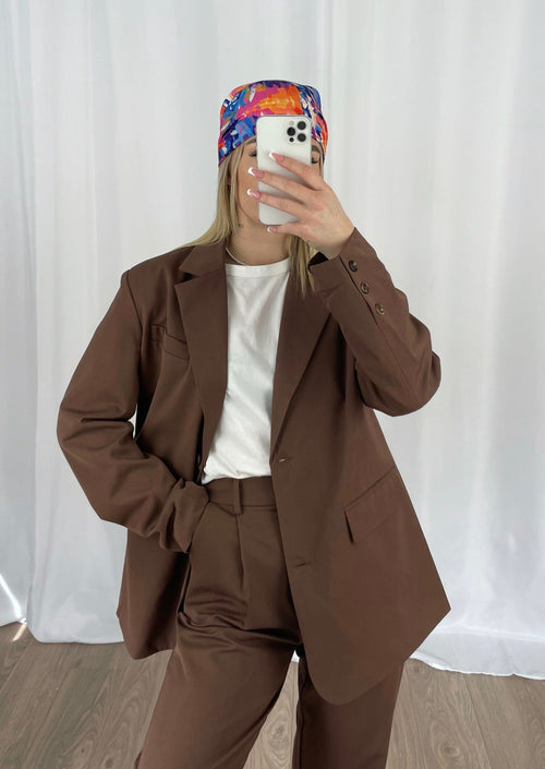 Veste tailleur chocolat (création)