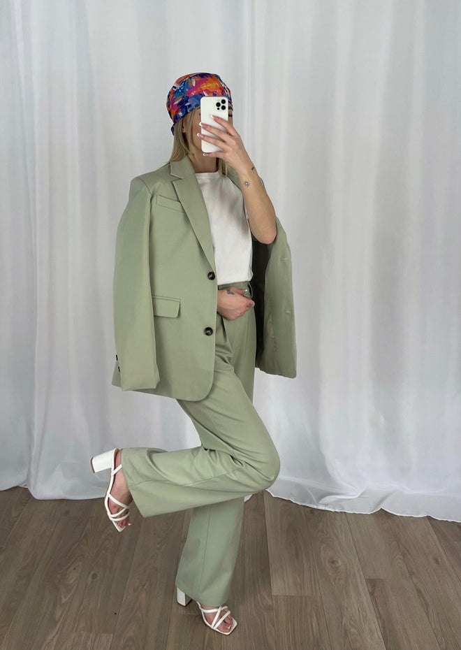 Veste tailleur verte (création)