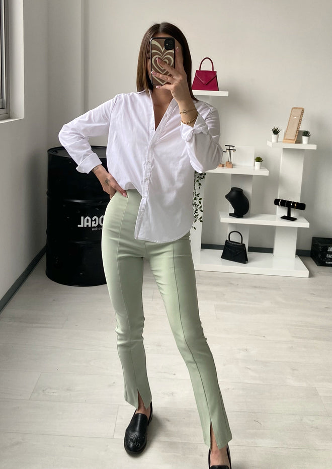 Pantalon tailleur vert