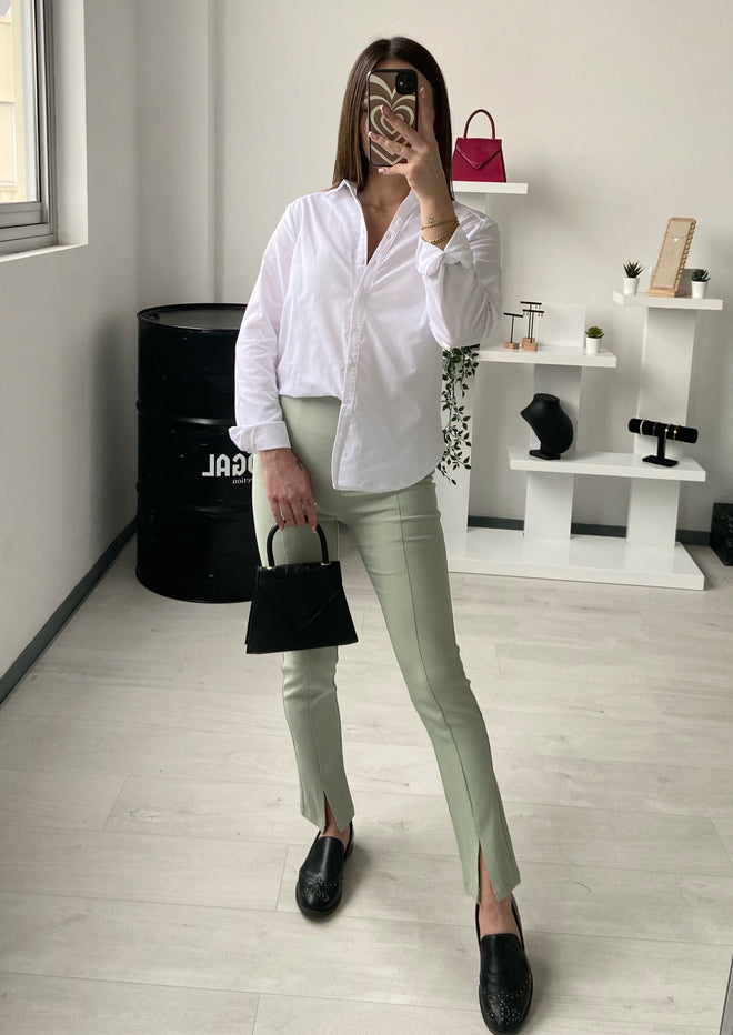 Pantalon tailleur vert
